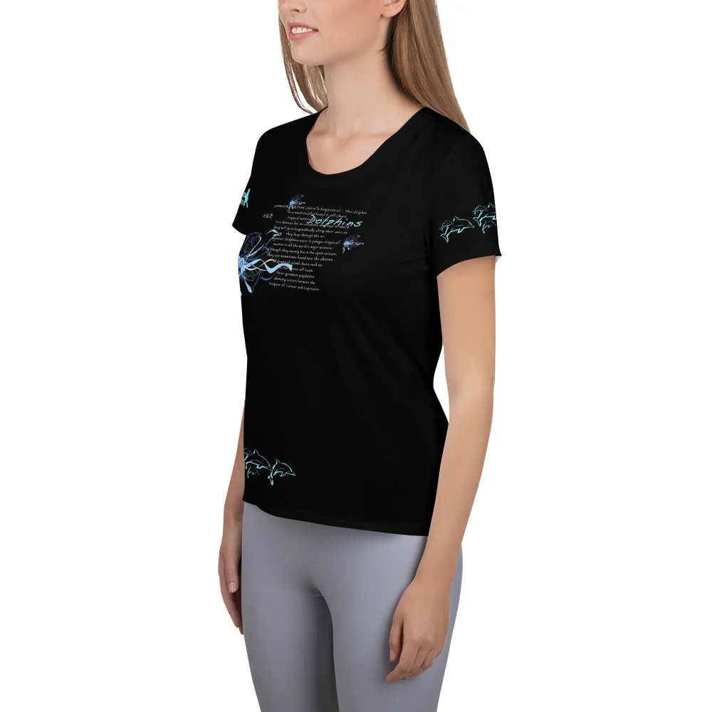 Spinner Dolphins Celebration All-Over Print Women's Athletic T-shirt