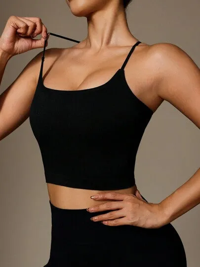 Sport Studio Seamless Criss-Cross Halter Neck Sports Bra