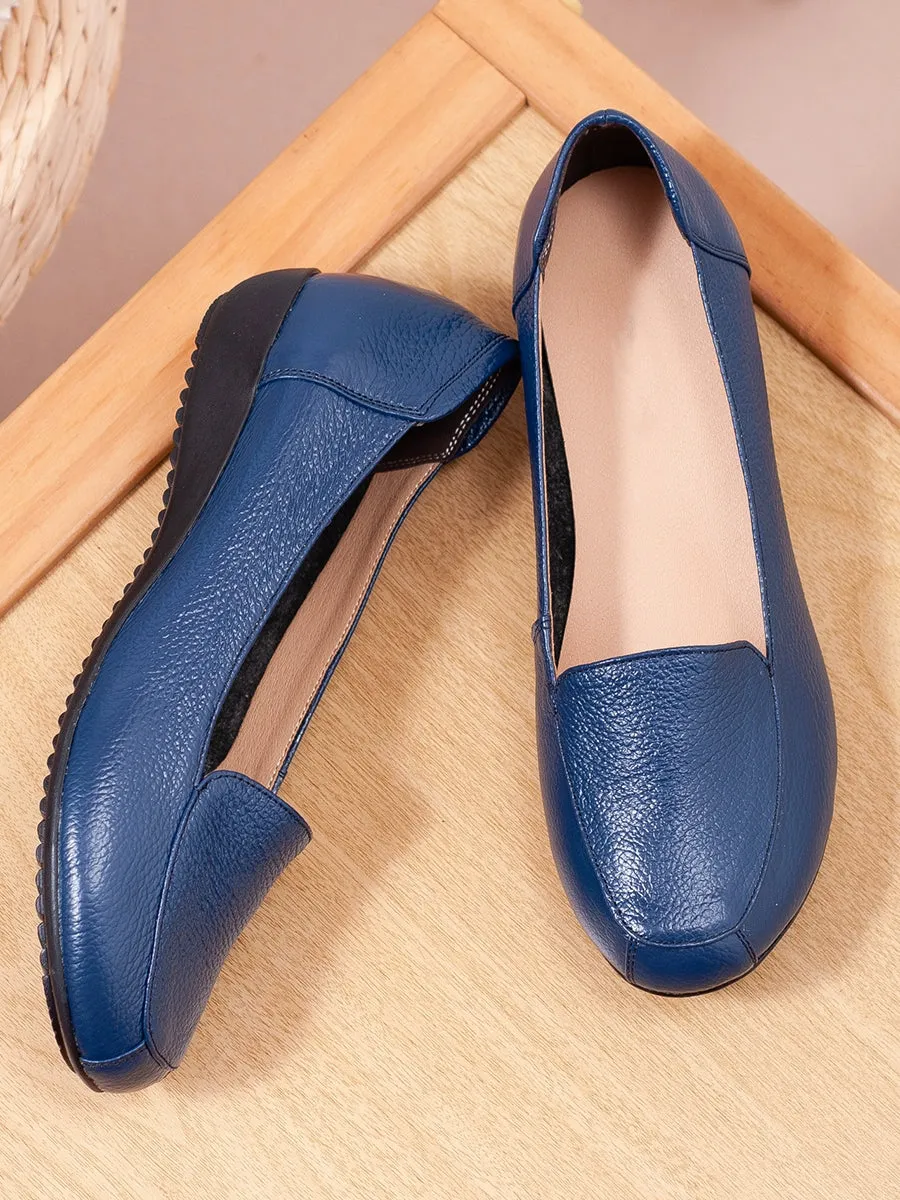 Spring Autumn Soft Sole Leather Work Shoes Non-Slip Comfortable Flats