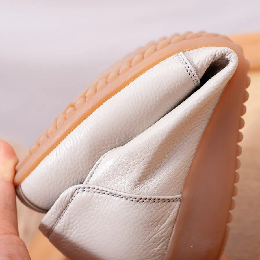 Spring Autumn Soft Sole Leather Work Shoes Non-Slip Comfortable Flats