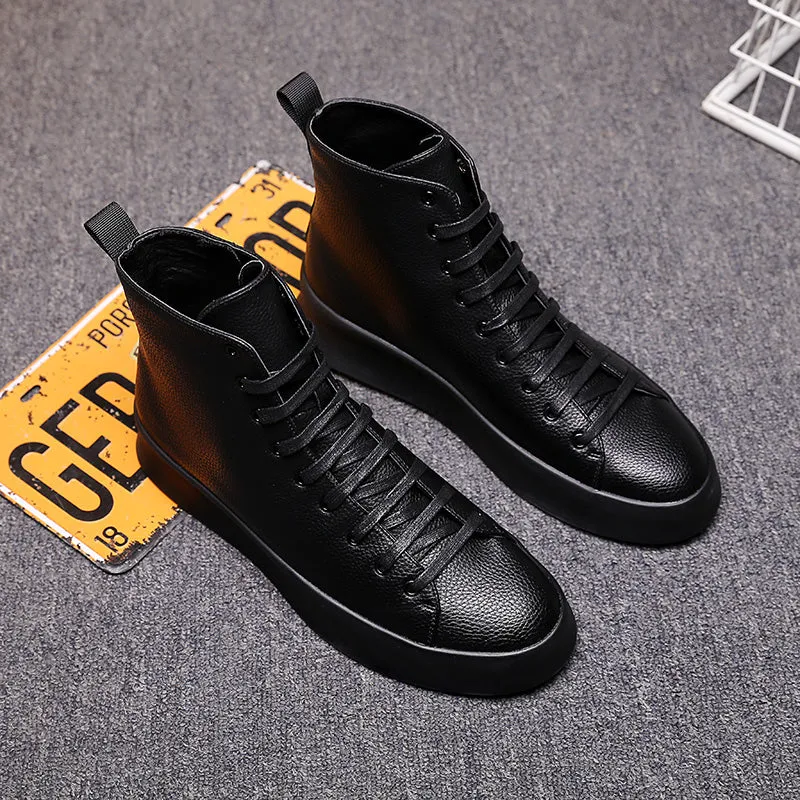 Spring New Style Fashion Ankle Boots Men Red White Shoes Handmade Genuine Leather Luxury Personalized Original Design Boots