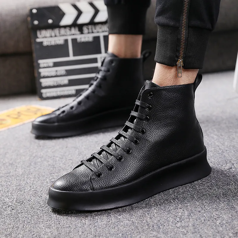 Spring New Style Fashion Ankle Boots Men Red White Shoes Handmade Genuine Leather Luxury Personalized Original Design Boots