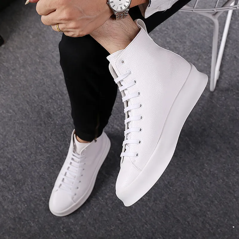 Spring New Style Fashion Ankle Boots Men Red White Shoes Handmade Genuine Leather Luxury Personalized Original Design Boots
