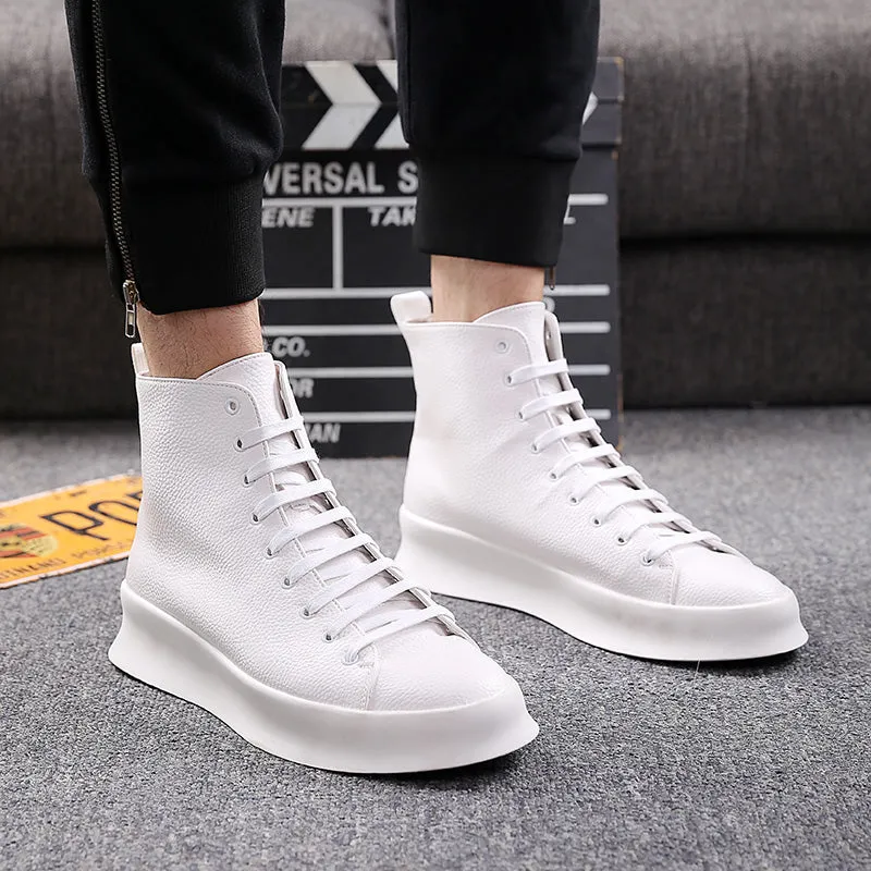 Spring New Style Fashion Ankle Boots Men Red White Shoes Handmade Genuine Leather Luxury Personalized Original Design Boots
