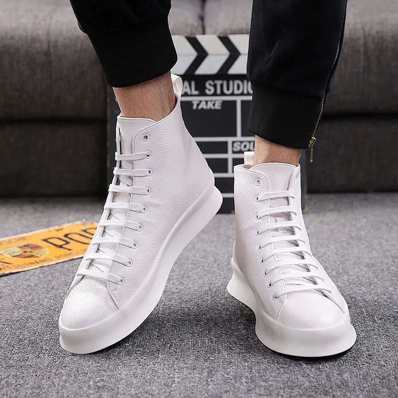 Spring New Style Fashion Ankle Boots Men Red White Shoes Handmade Genuine Leather Luxury Personalized Original Design Boots