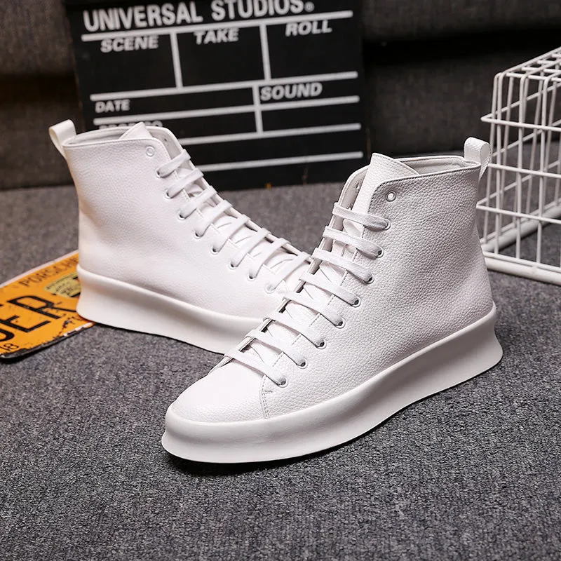 Spring New Style Fashion Ankle Boots Men Red White Shoes Handmade Genuine Leather Luxury Personalized Original Design Boots