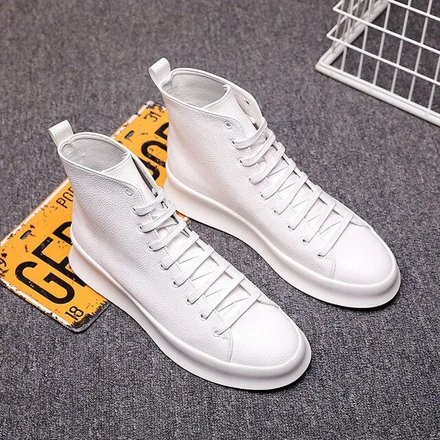 Spring New Style Fashion Ankle Boots Men Red White Shoes Handmade Genuine Leather Luxury Personalized Original Design Boots