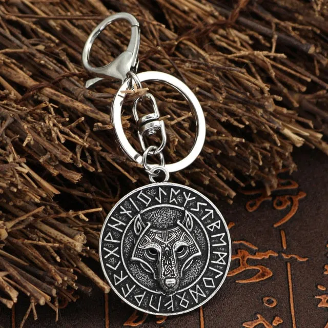 Stainless Steel Paracord Rope Wolf Keychain