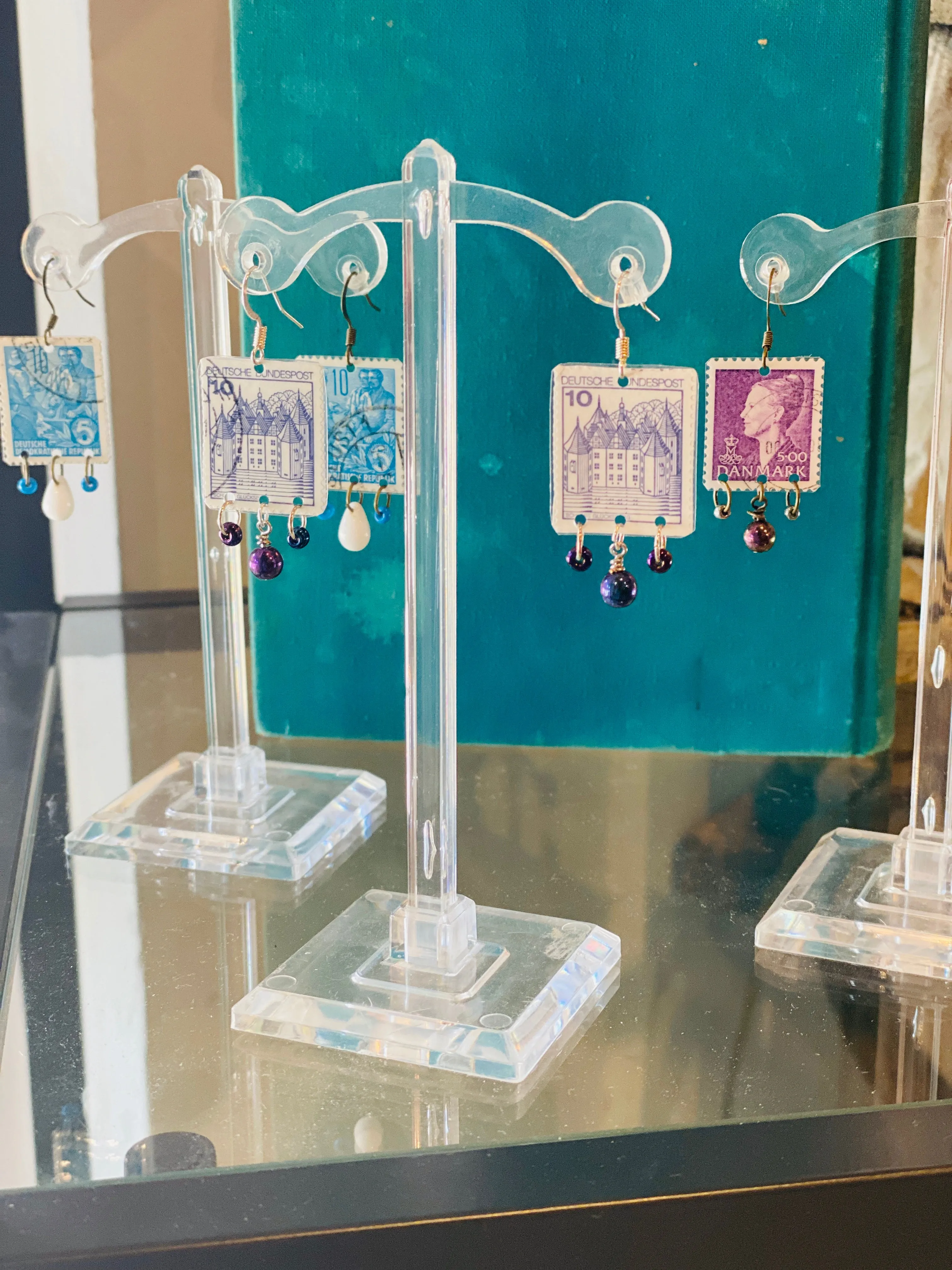 Stamp Collection Earrings | Blue