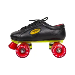 STRAUSS Gripper Skating Shoes: Fixed Body Roller Skates with Adjustable Fit | Includes 1 Shoe Skate | Size 13 | Red/Black