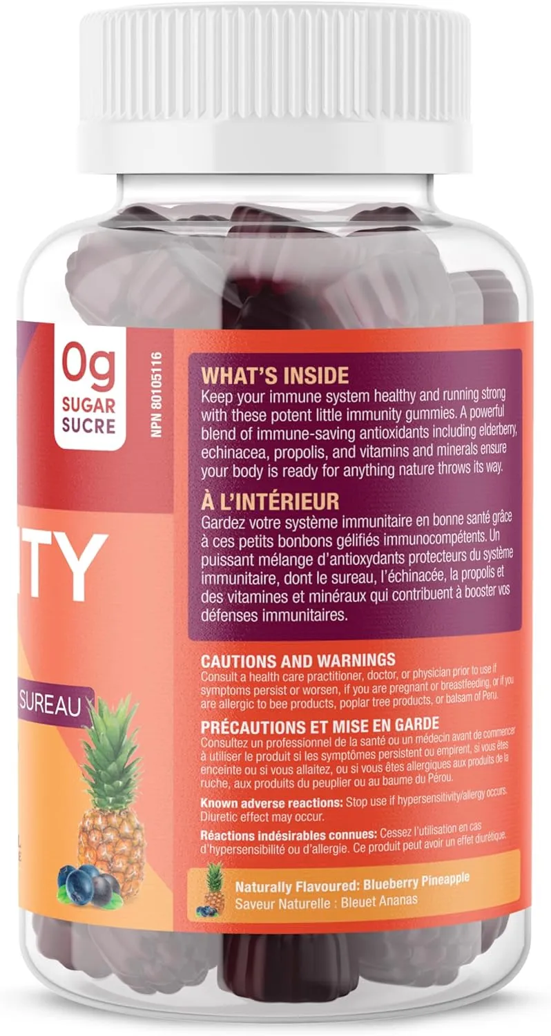 Suku Vitamins Ultimate Immunity   Elderberry - Blueberry Pineapple (60 Gummies)
