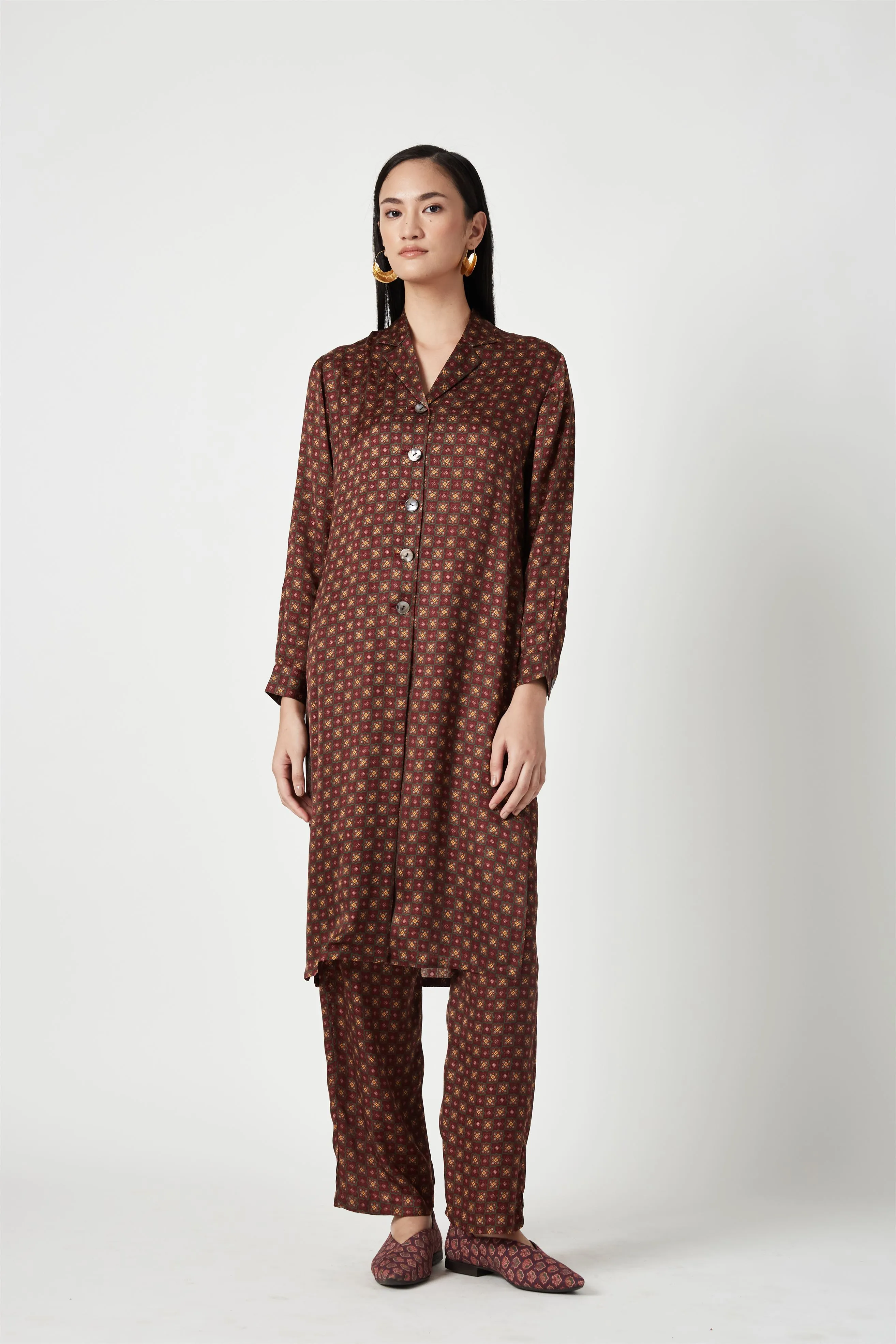 Summer Kurta Set Modal Satin Talise Printed-Fashion Edit Java 3-9JV-127A-Payal Pratap