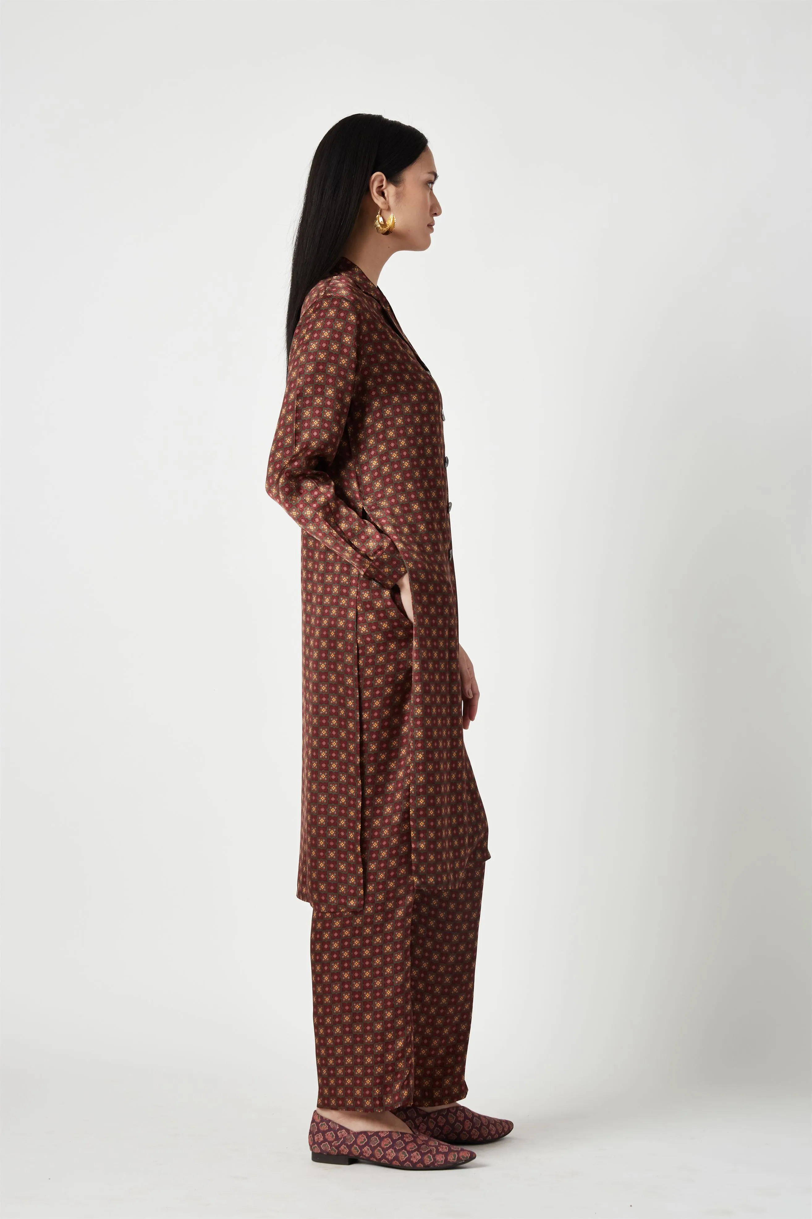 Summer Kurta Set Modal Satin Talise Printed-Fashion Edit Java 3-9JV-127A-Payal Pratap