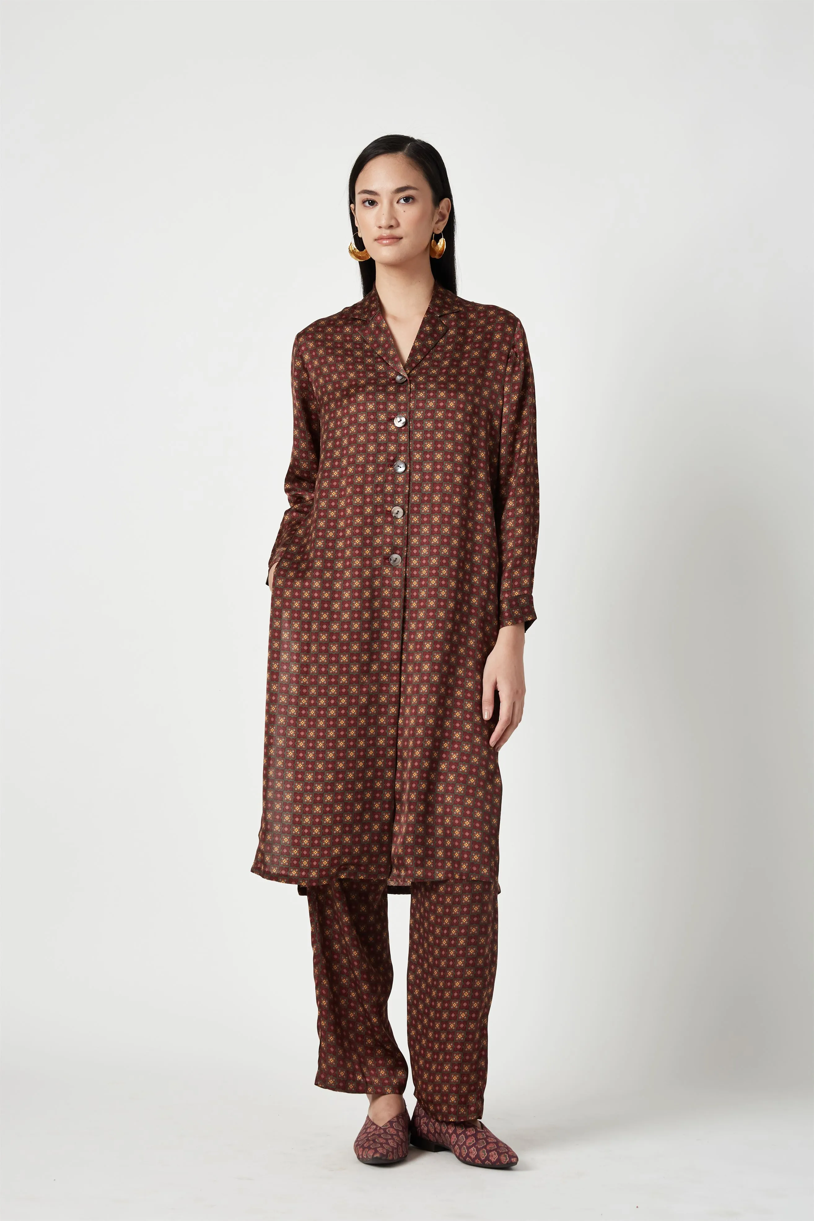 Summer Kurta Set Modal Satin Talise Printed-Fashion Edit Java 3-9JV-127A-Payal Pratap