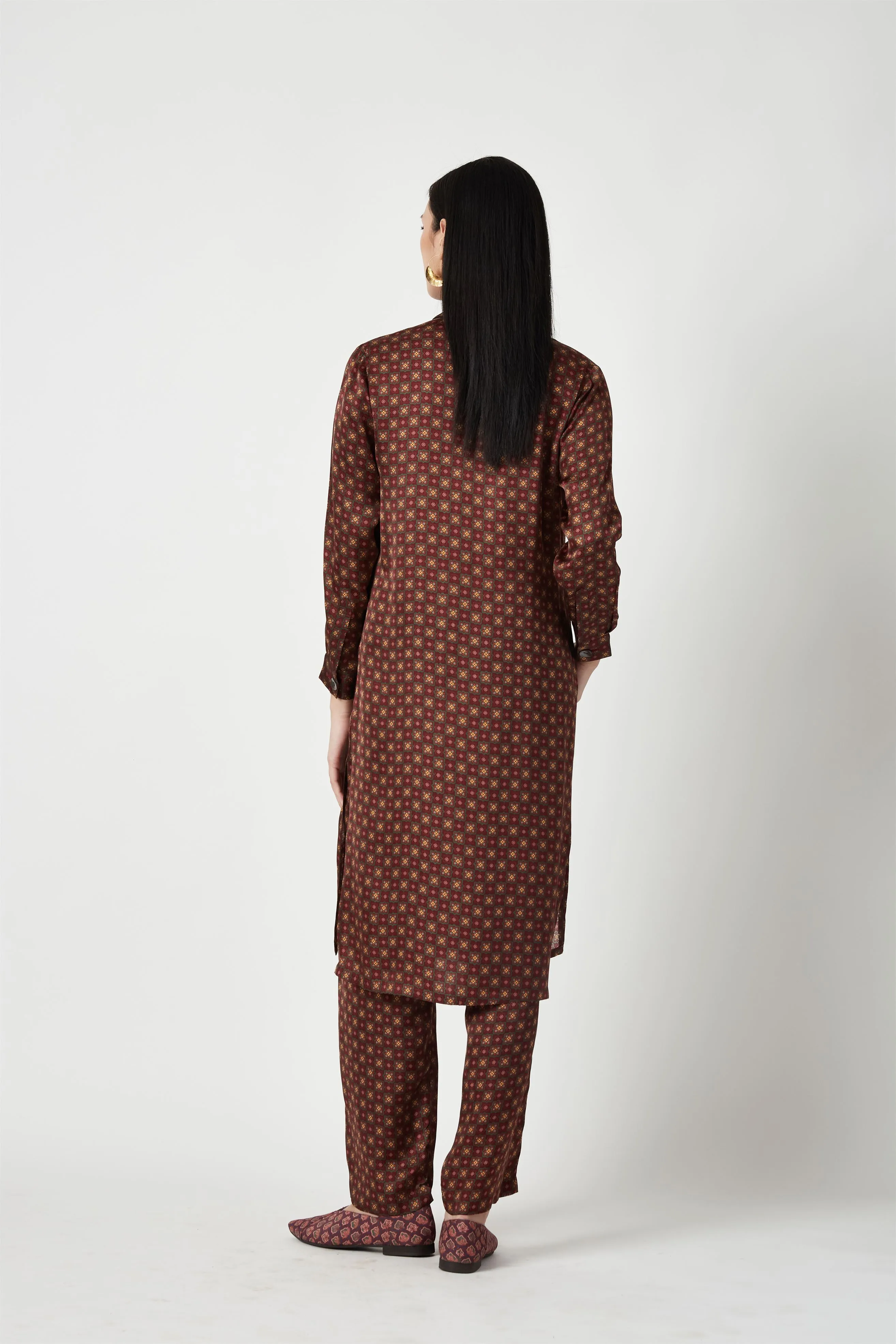 Summer Kurta Set Modal Satin Talise Printed-Fashion Edit Java 3-9JV-127A-Payal Pratap