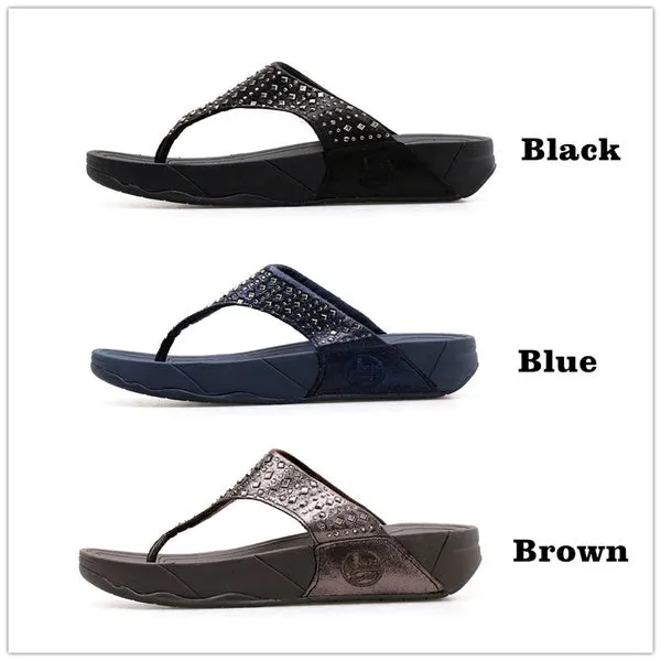 Summer Sandals Riveted Flat Shoes Comfortable Beach Shoes Herringbone Slippers