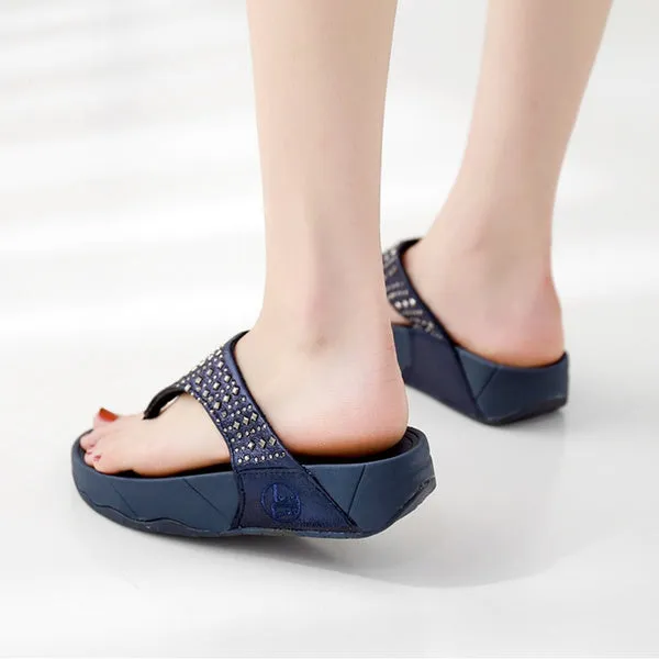 Summer Sandals Riveted Flat Shoes Comfortable Beach Shoes Herringbone Slippers