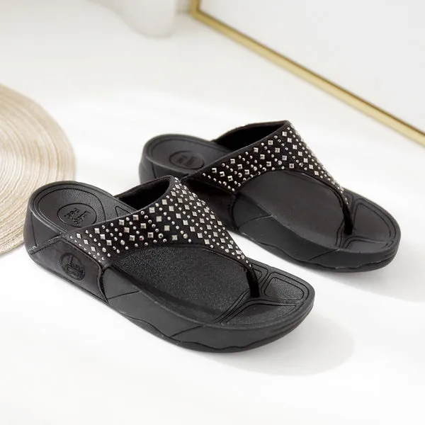 Summer Sandals Riveted Flat Shoes Comfortable Beach Shoes Herringbone Slippers