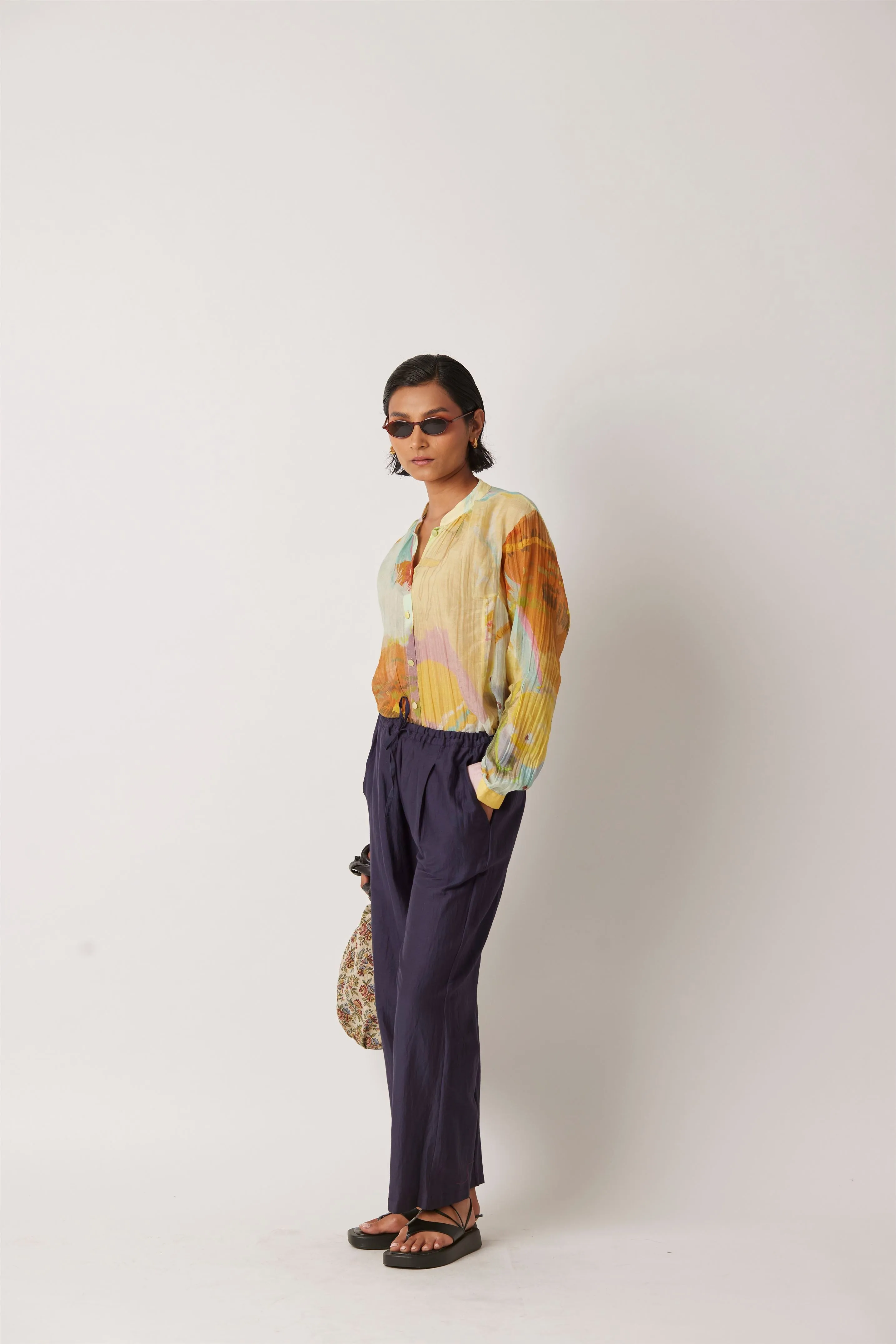 Summer Shirt Top Silk Cotton Labile-Unwillted-Fashion Edit-Yc14T-105 Yc14Np -01-Yavi
