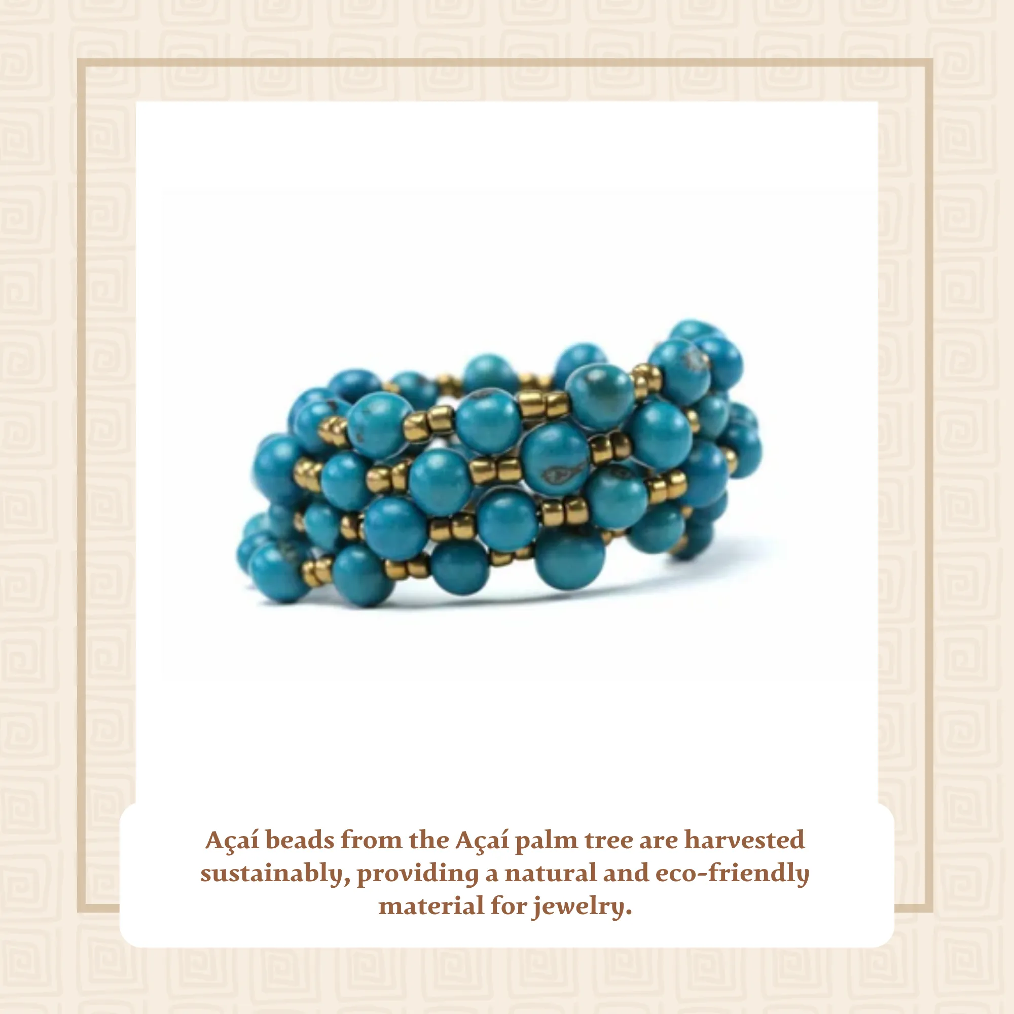 Sustainable Blue Acai Bead Bracelet Handmade by Artisans