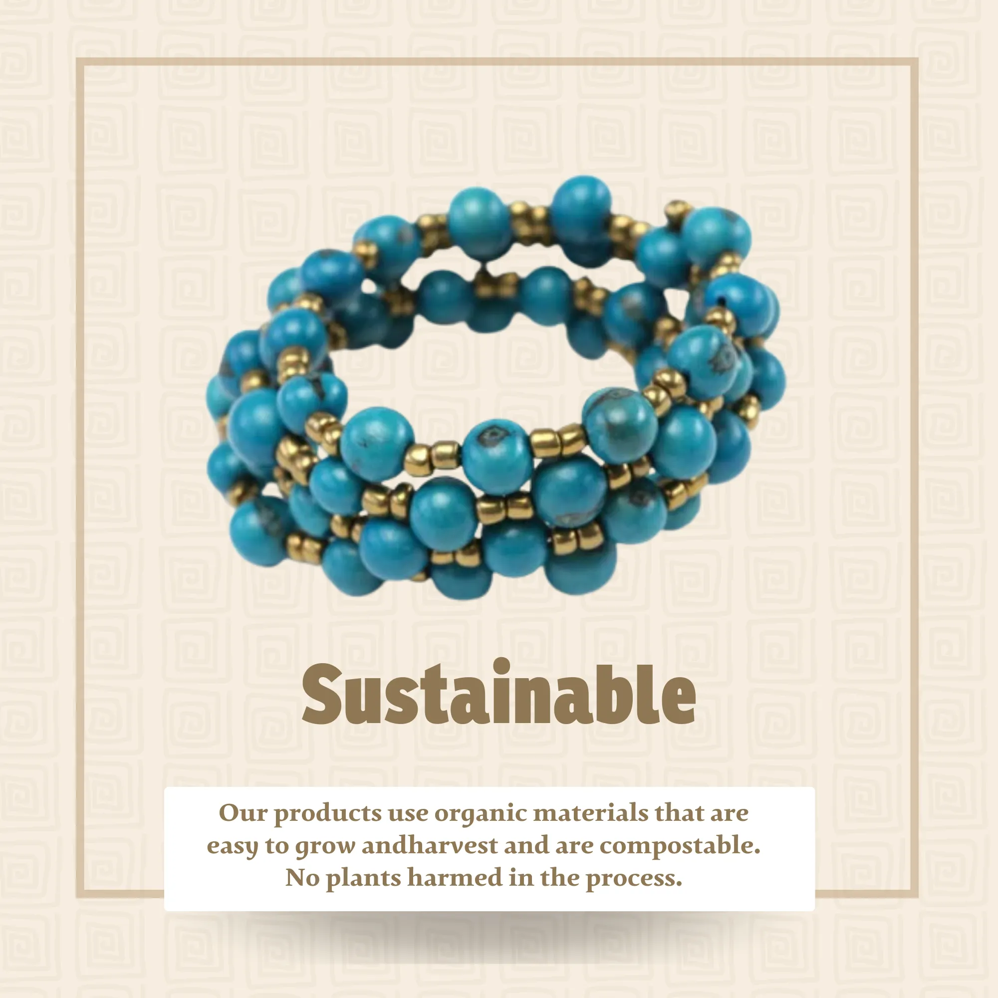 Sustainable Blue Acai Bead Bracelet Handmade by Artisans