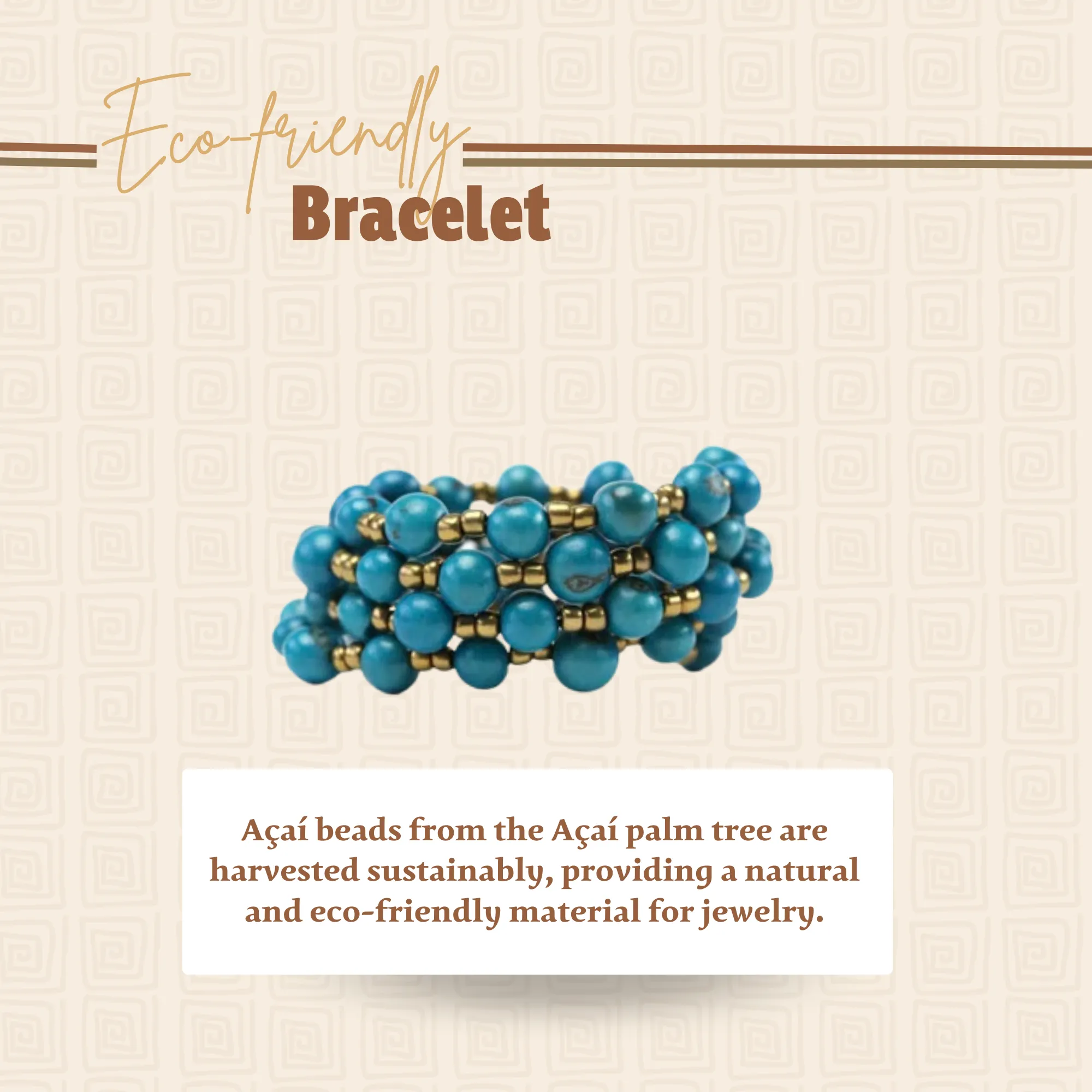 Sustainable Blue Acai Bead Bracelet Handmade by Artisans