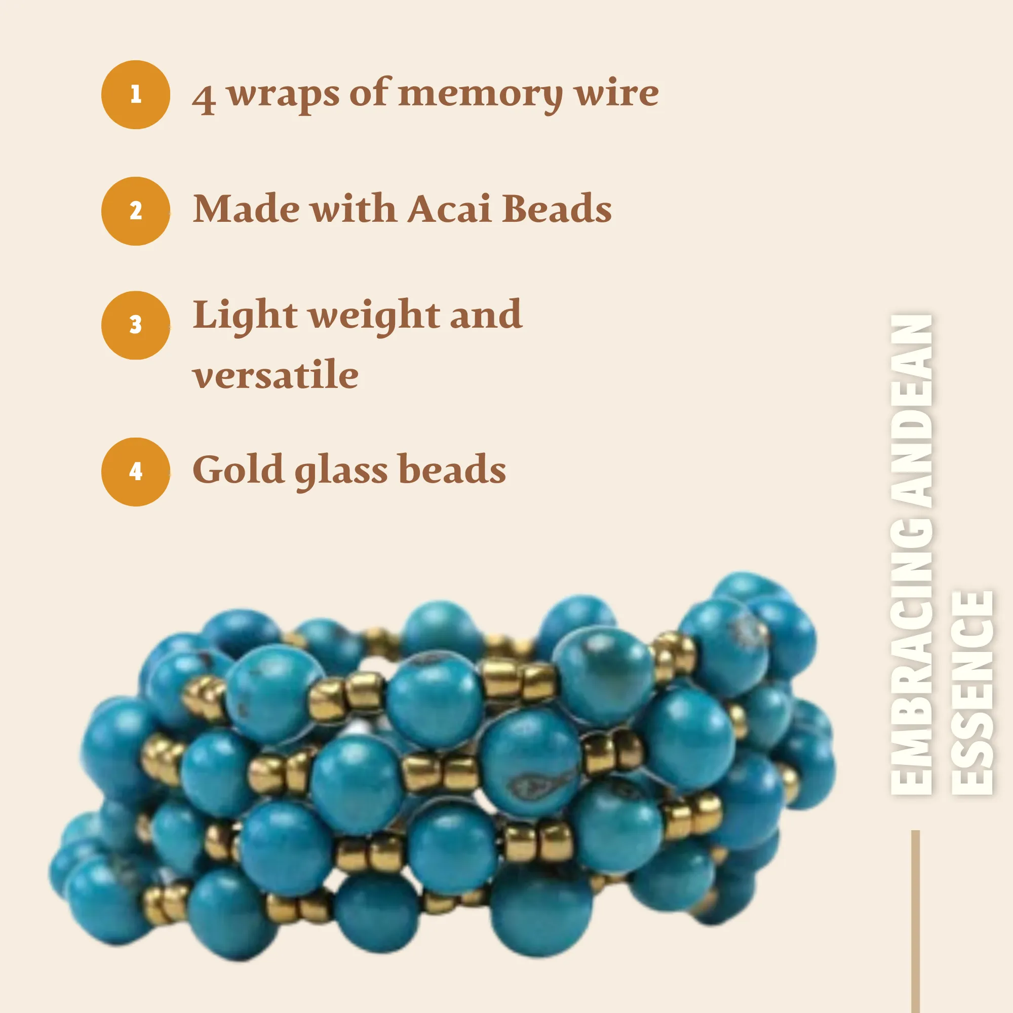 Sustainable Blue Acai Bead Bracelet Handmade by Artisans