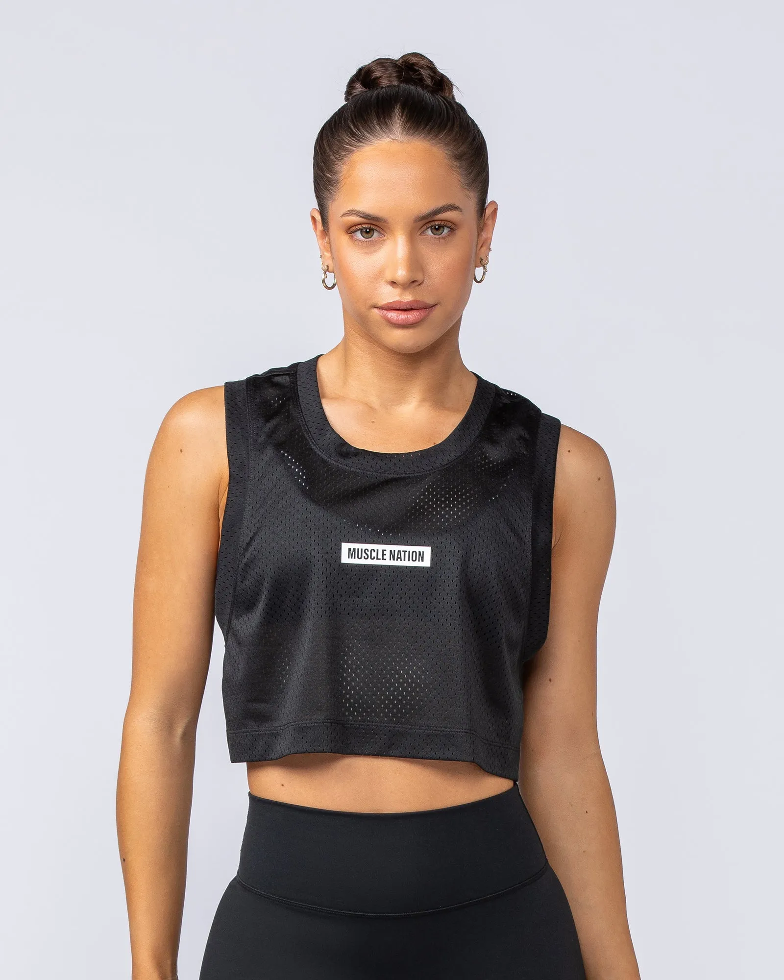 Swift Cropped Training Tank - Black