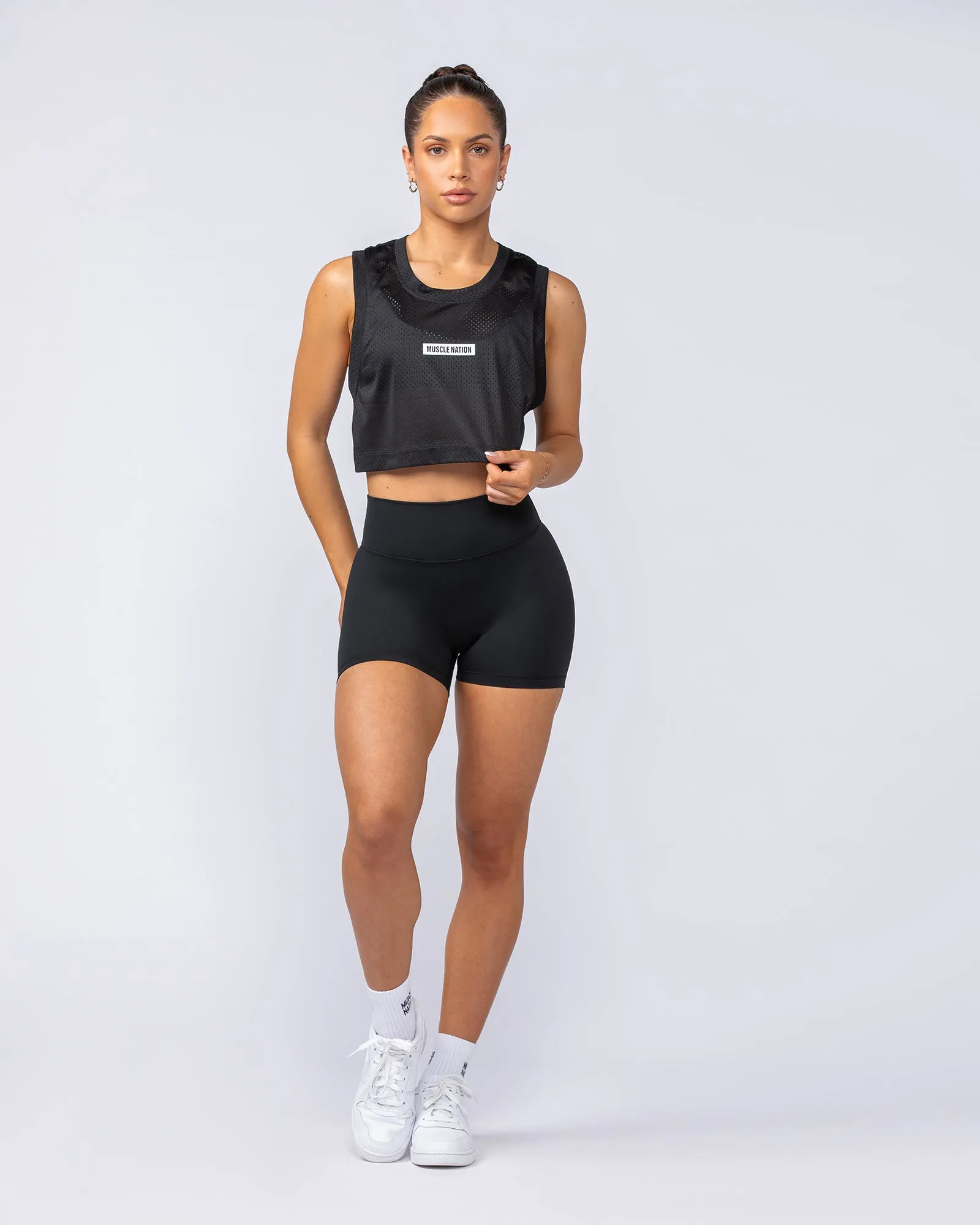 Swift Cropped Training Tank - Black