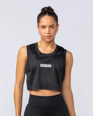 Swift Cropped Training Tank - Black