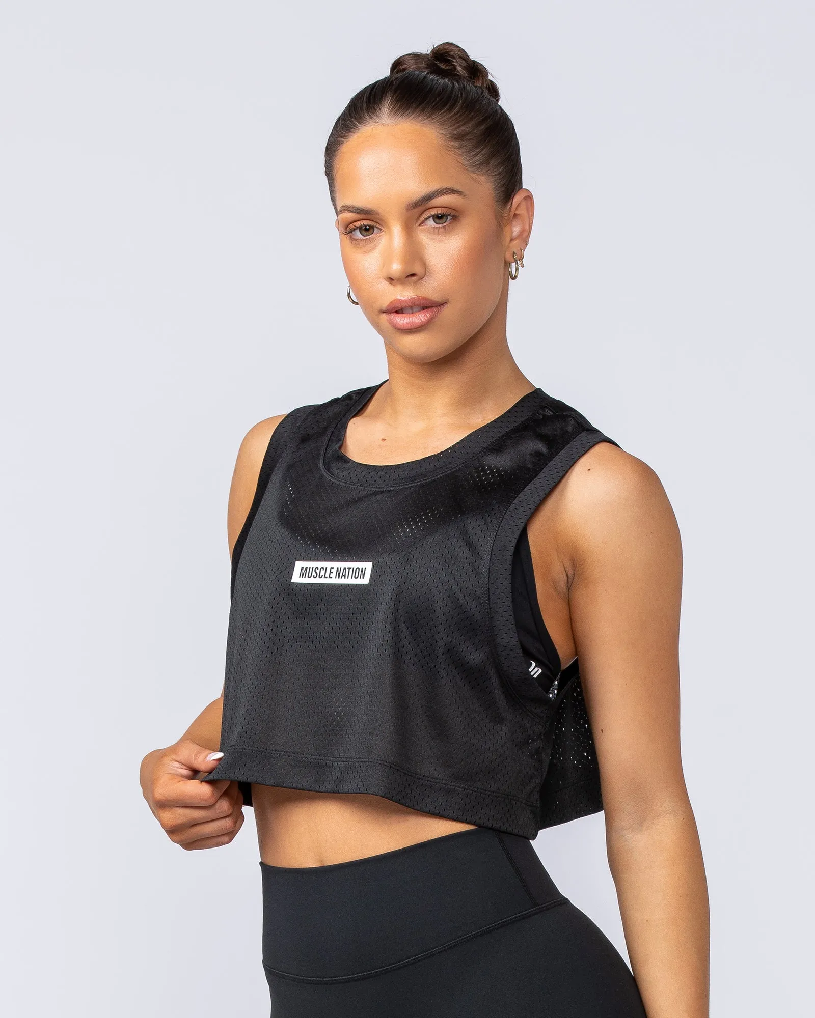 Swift Cropped Training Tank - Black