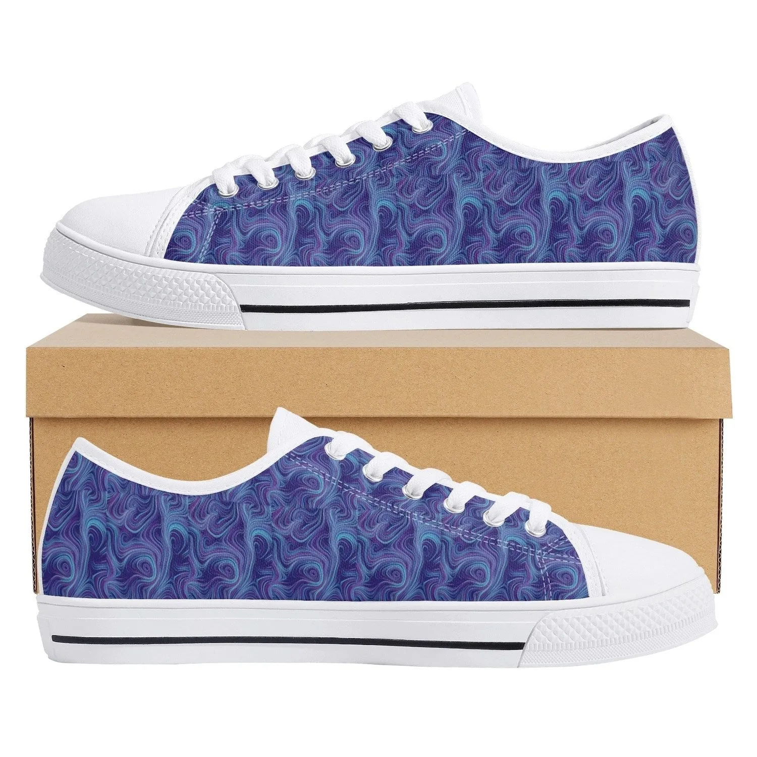 Swirl Lines Womens Lightweight Low Top Canvas Shoes