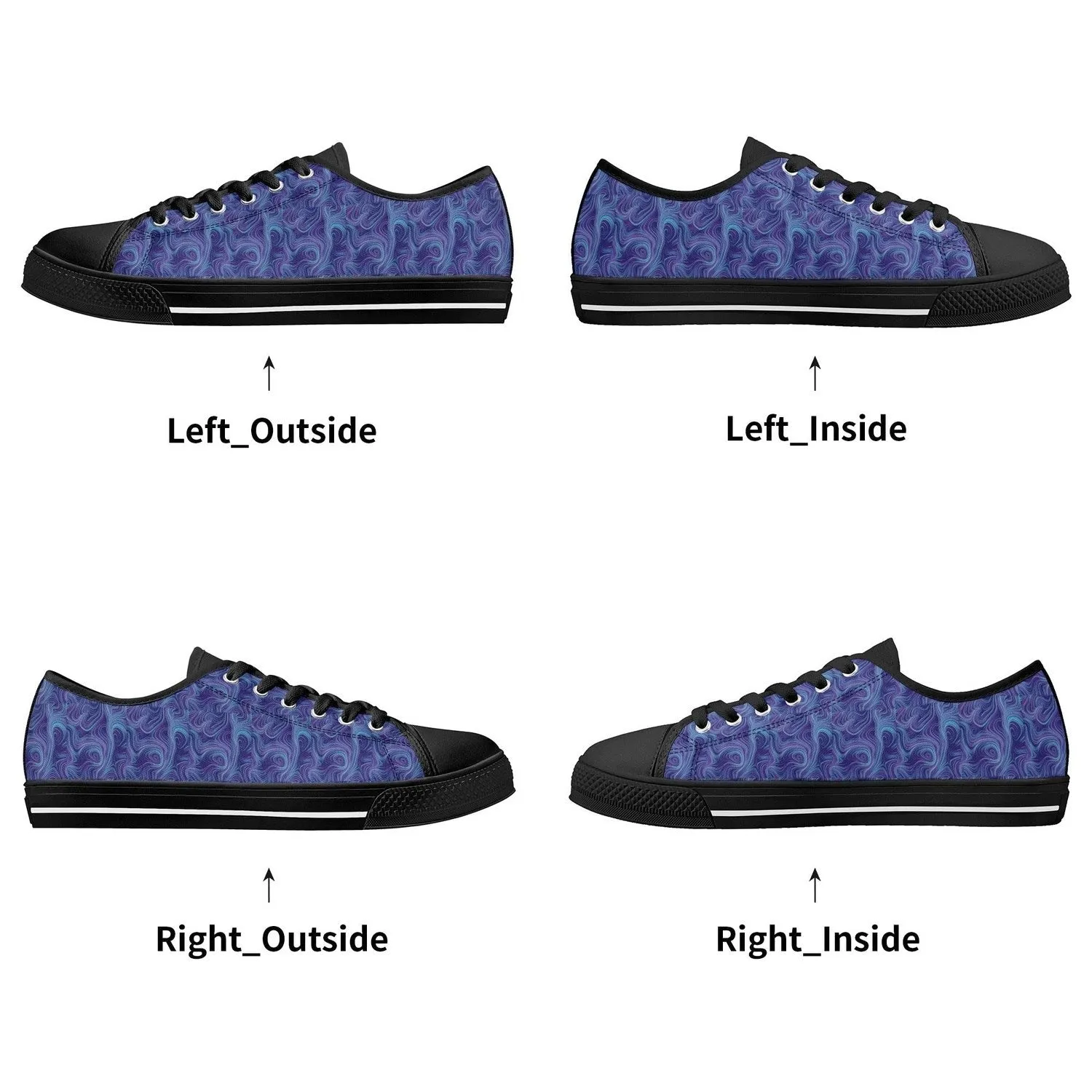 Swirl Lines Womens Lightweight Low Top Canvas Shoes