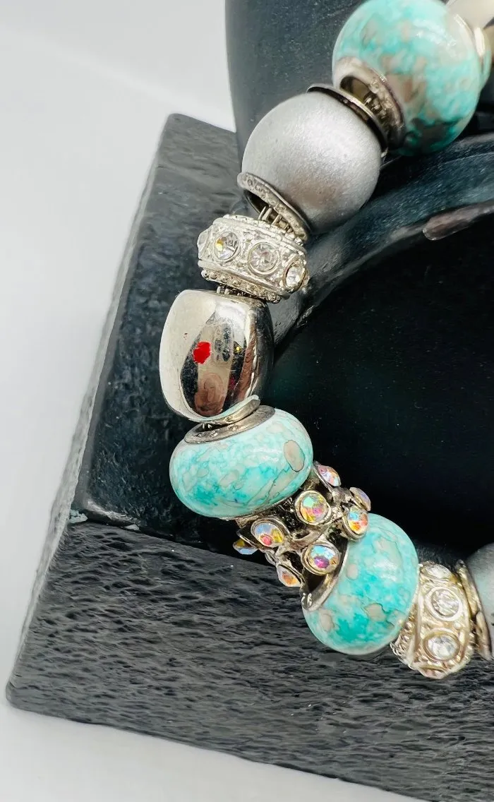 Teal & Silver w/Rhinestones