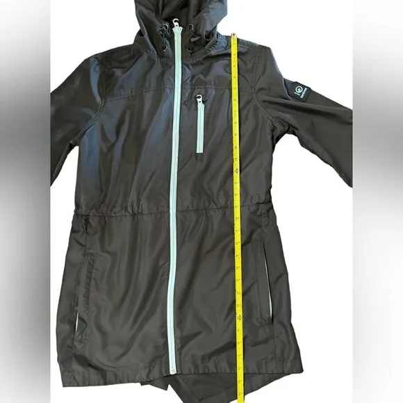 Tentree Long Full Zip Hooded Jacket - Charcoal Grey-Size Xsmall