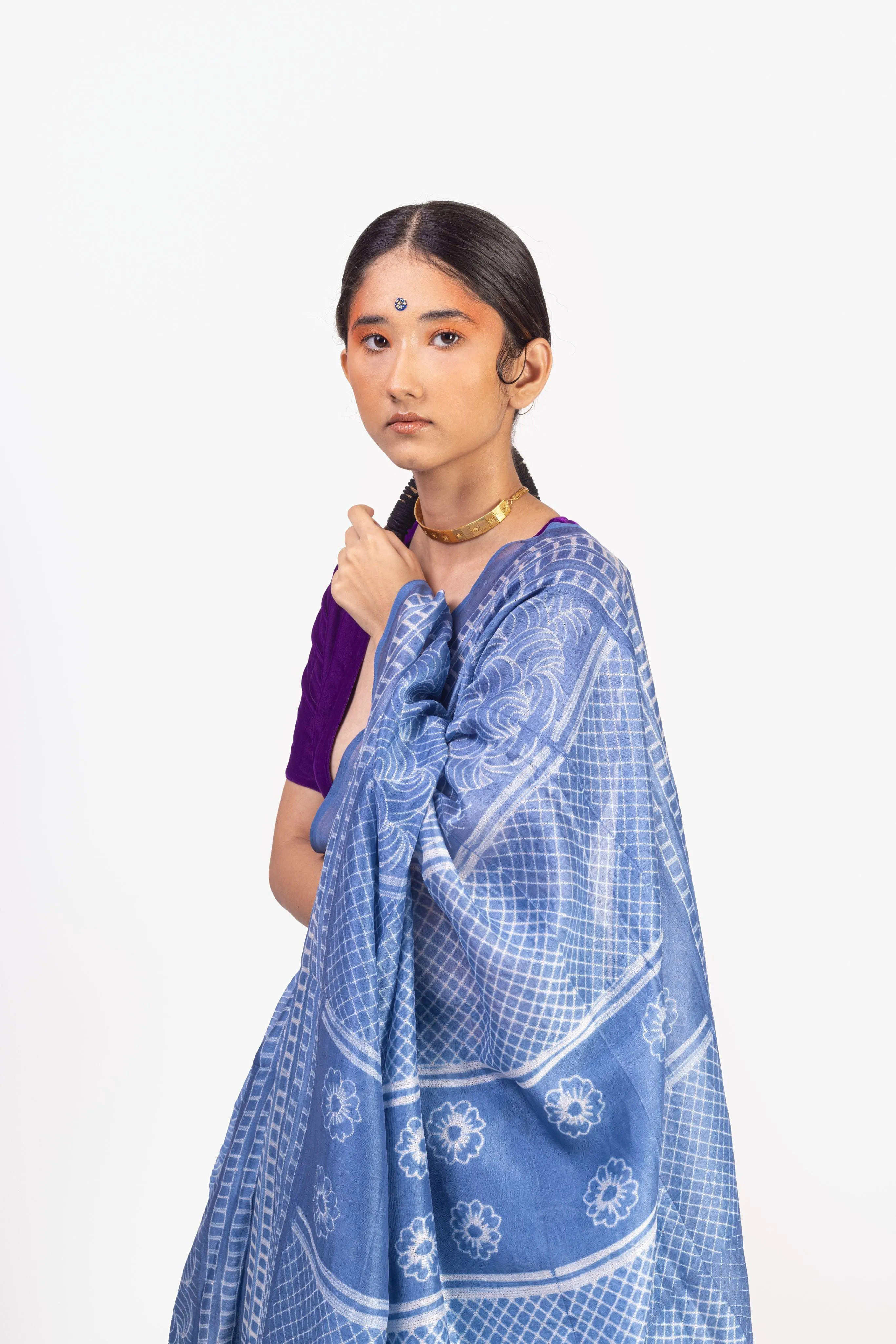 The art of Tie and Dye - Zahra - Blue Shibori saree