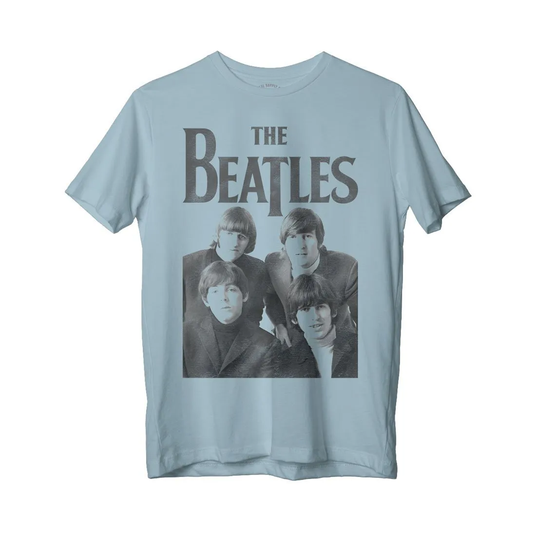 THE BEATLES GROUP PHOTO - WOMENS BLUE T-SHIRT