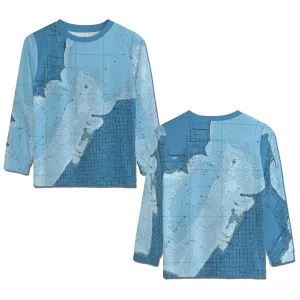 The  Caseville and Saginaw Bay Youth Long Sleeve Performance Tee