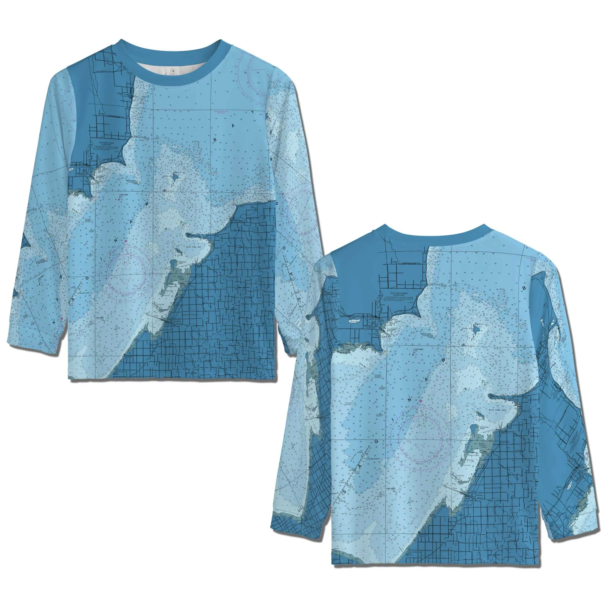 The  Caseville and Saginaw Bay Youth Long Sleeve Performance Tee