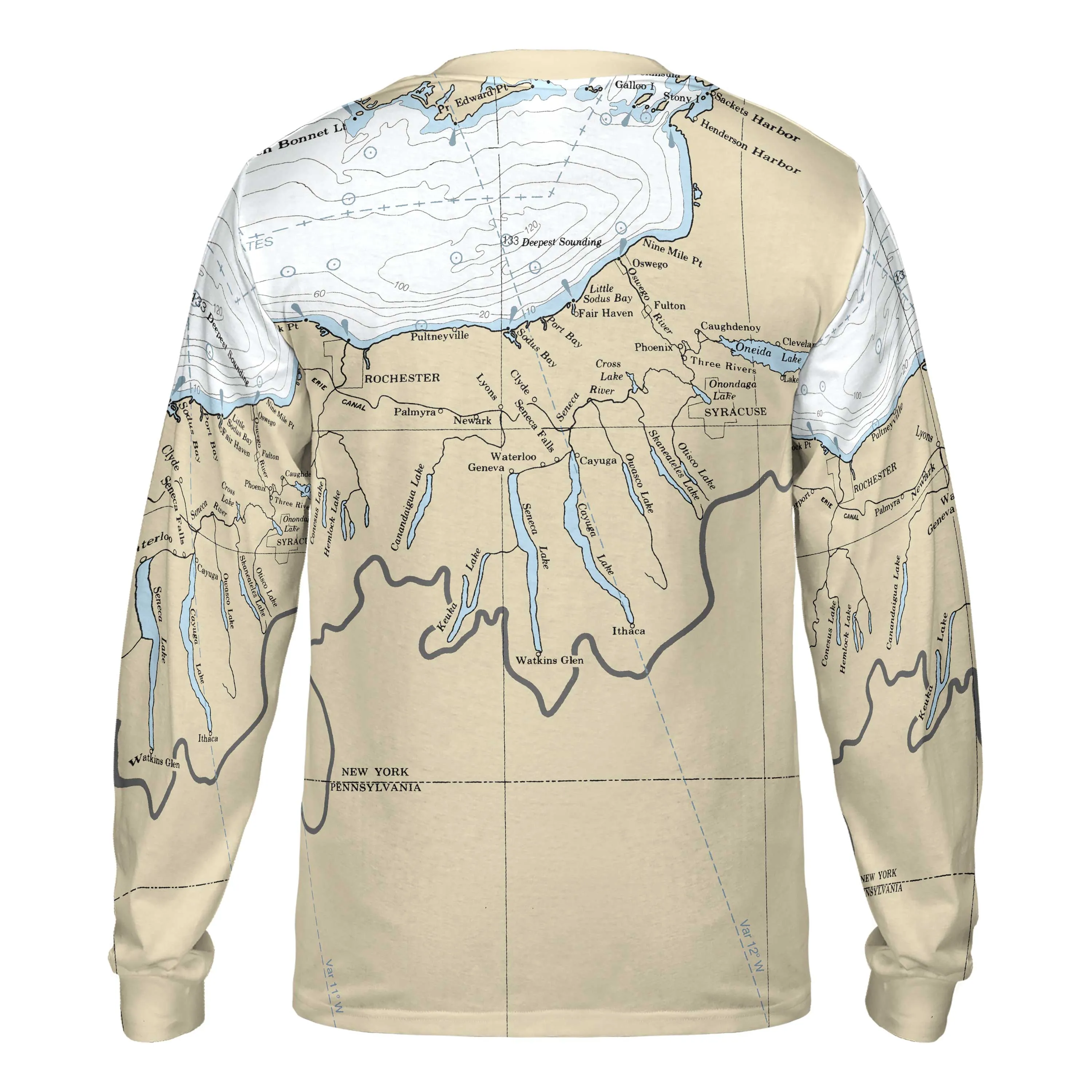 The Finger Lakes of New York Long Sleeve Performance Tee