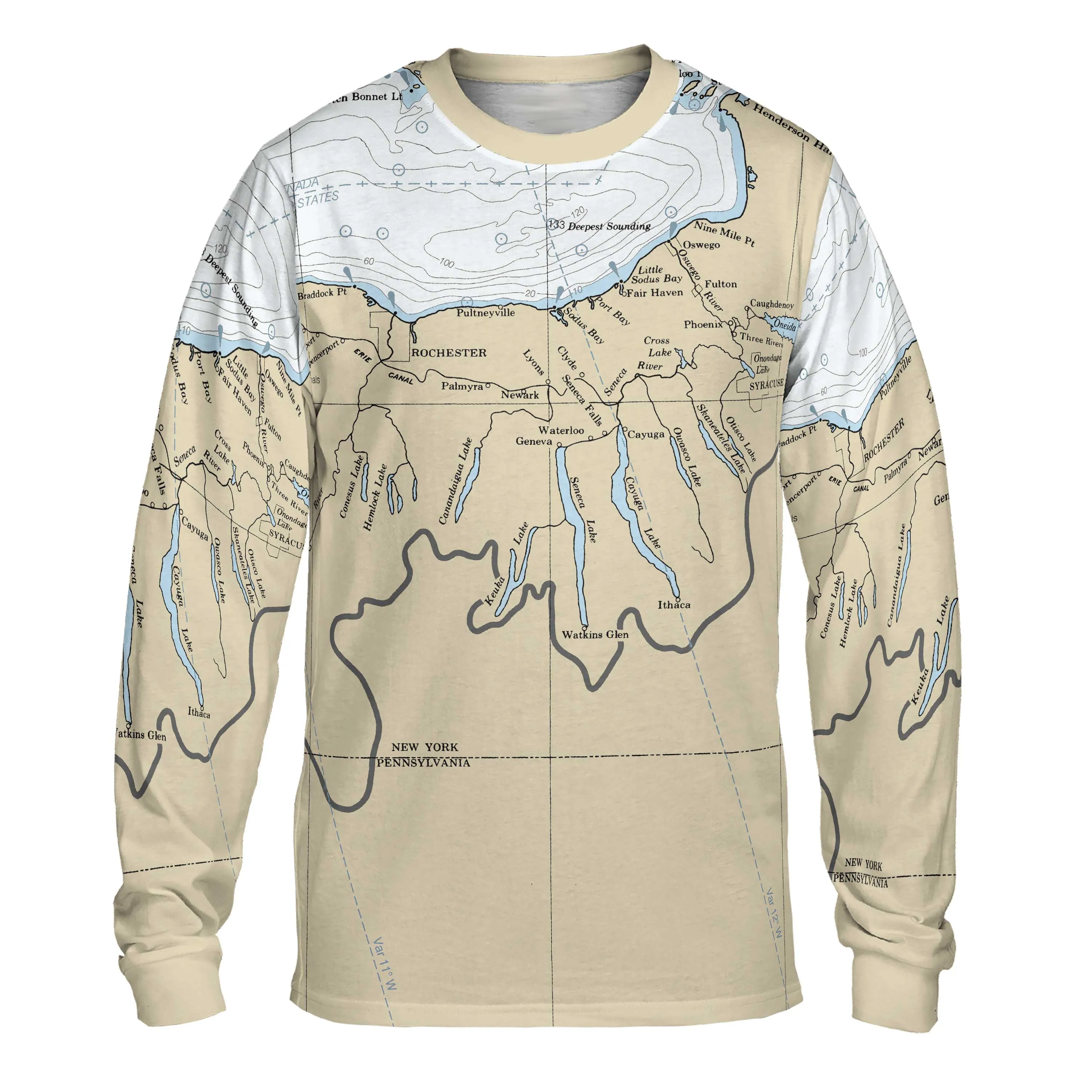 The Finger Lakes of New York Long Sleeve Performance Tee