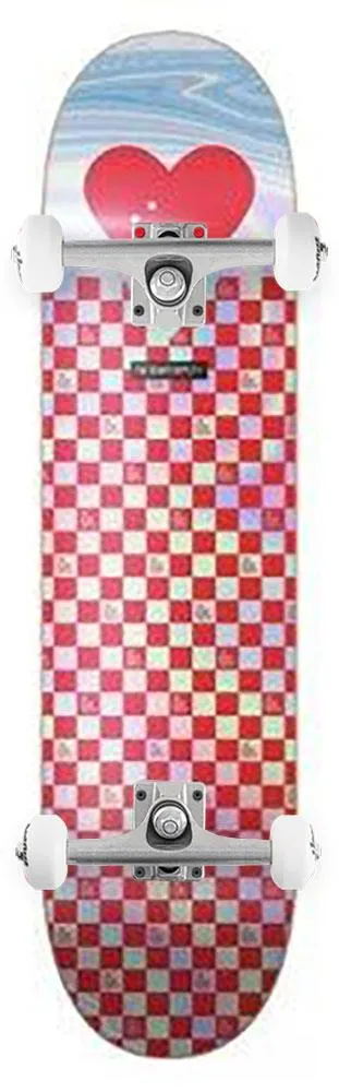 The Heart Supply HS Red Checkerboard Foil Red x Venom Custom Complete Skateboard - 8.25"
