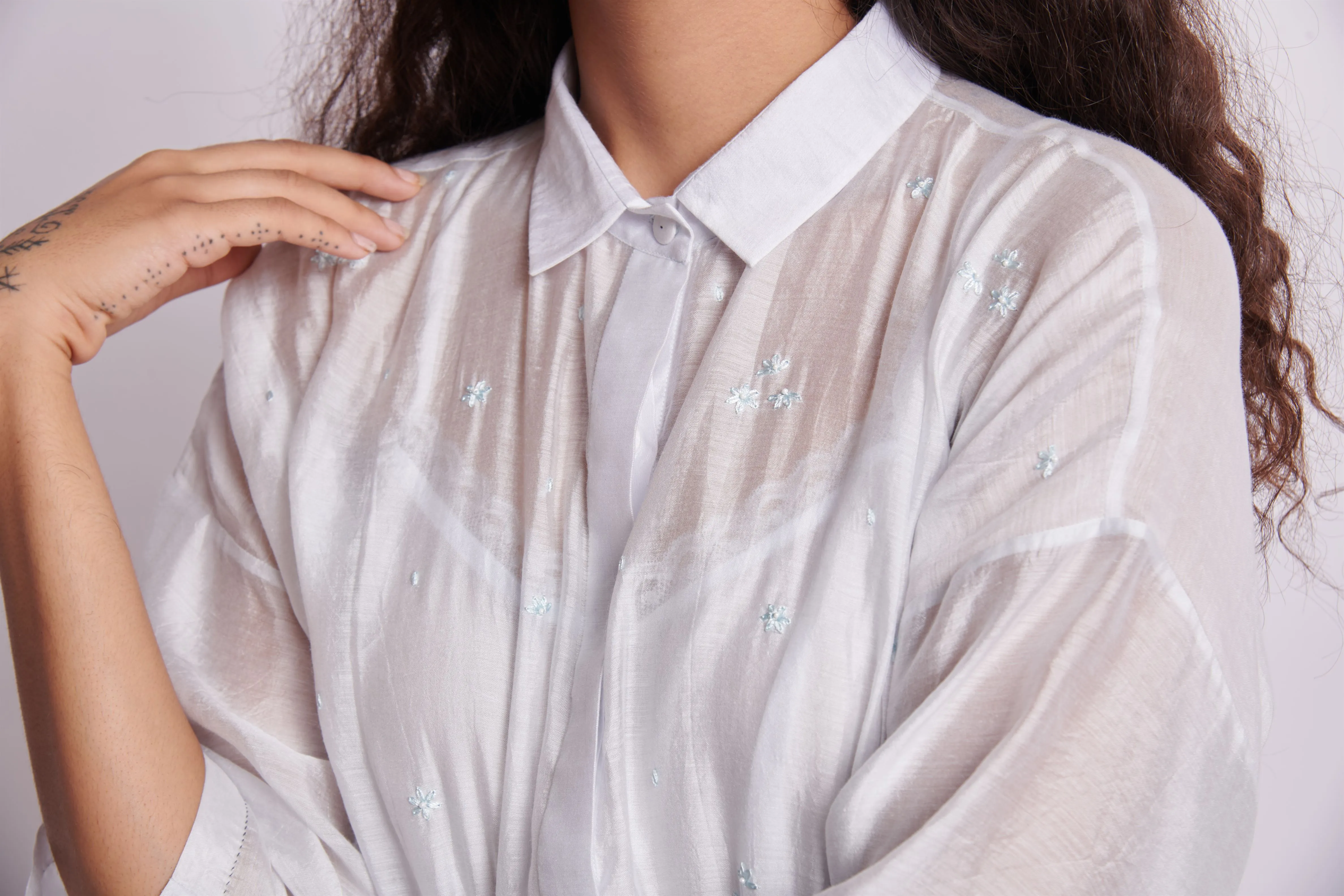 The Plavate I Glukhovo Annidaâ€™s going on a holiday Dress Silk White,Pink Sky Blue Daily Collection AW22-34