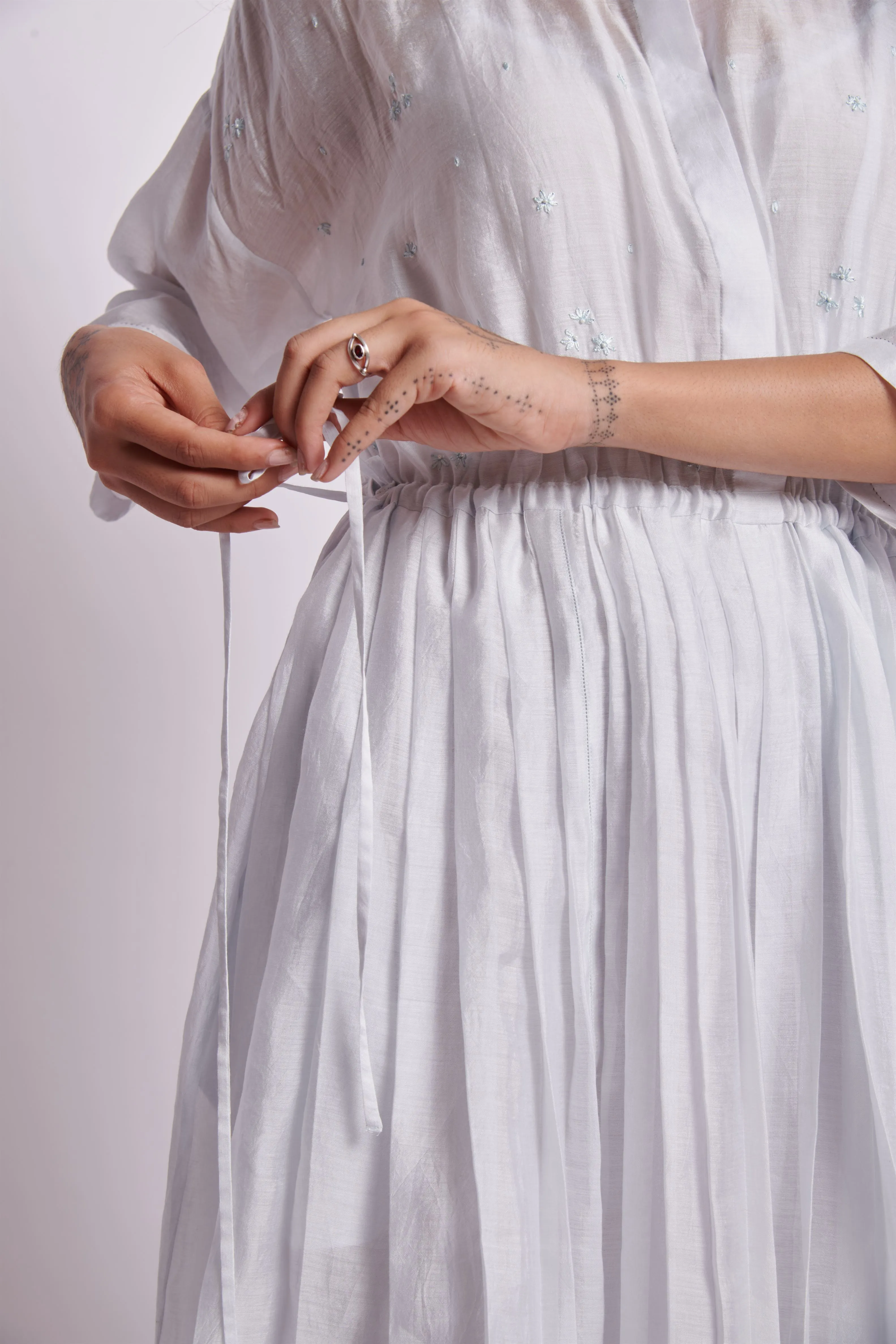 The Plavate I Glukhovo Annidaâ€™s going on a holiday Dress Silk White,Pink Sky Blue Daily Collection AW22-34