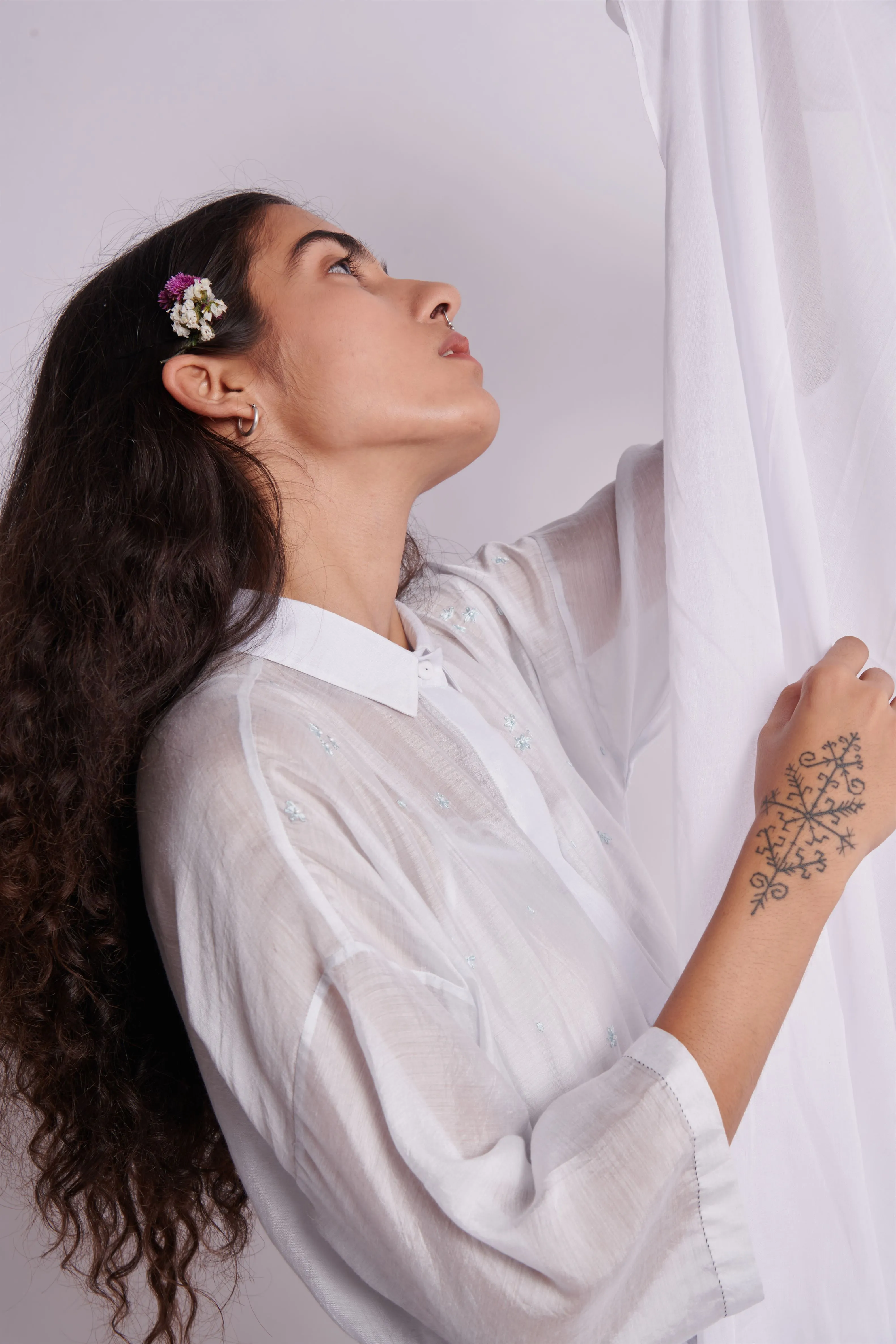 The Plavate I Glukhovo Annidaâ€™s going on a holiday Dress Silk White,Pink Sky Blue Daily Collection AW22-34