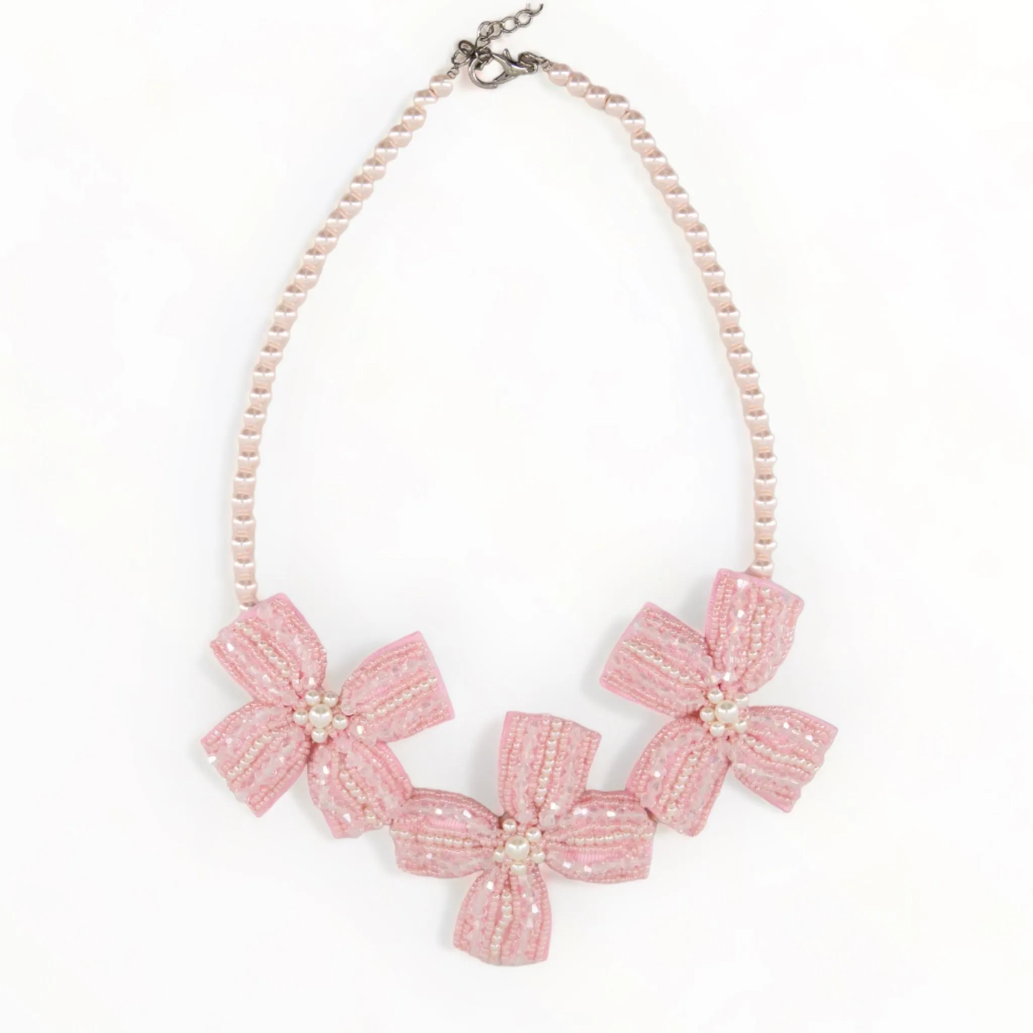 The Sariel Bow Girls Designer Pink Bow Necklace