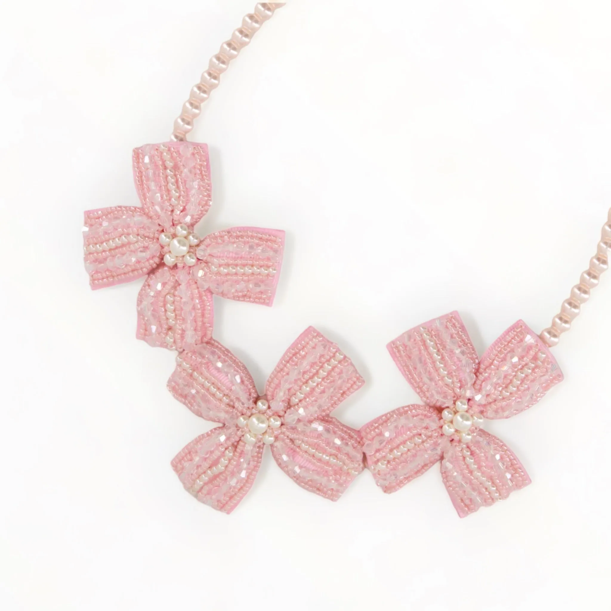 The Sariel Bow Girls Designer Pink Bow Necklace