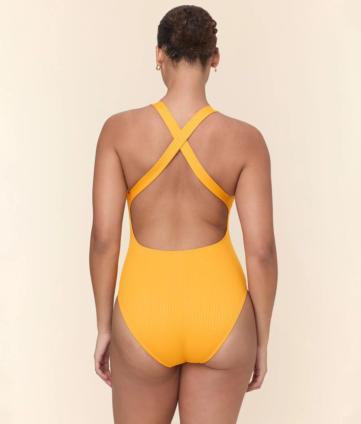 The Tulum One Piece - Wide Rib - Tangerine - Classic
