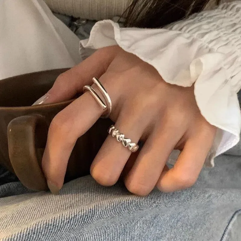 Thick Double Line Ring