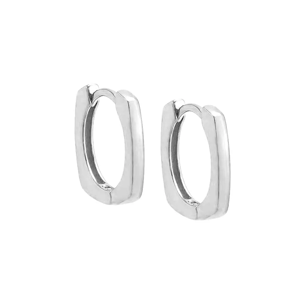 Thin Solid Square Huggie Earring